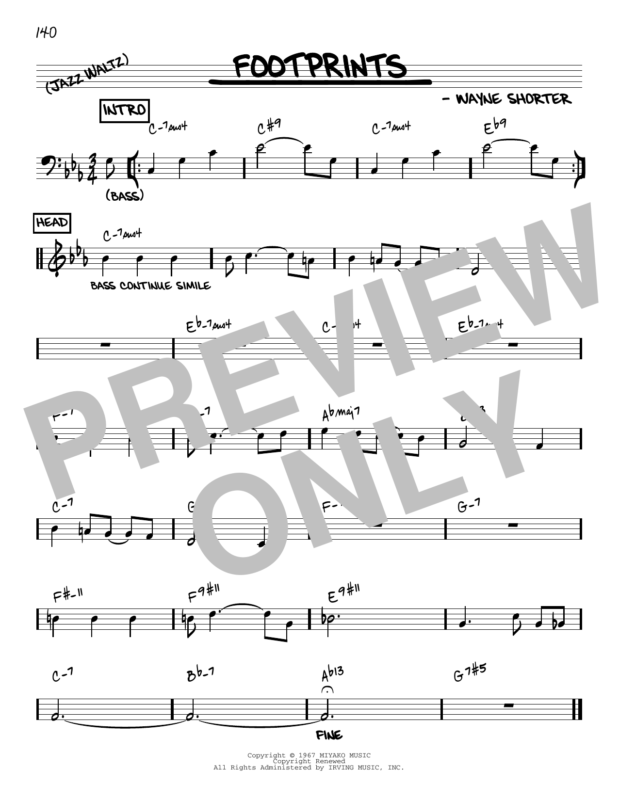 Wayne Shorter Footprints [Reharmonized version] (arr. Jack Grassel) Sheet Music Notes & Chords for Real Book – Melody & Chords - Download or Print PDF