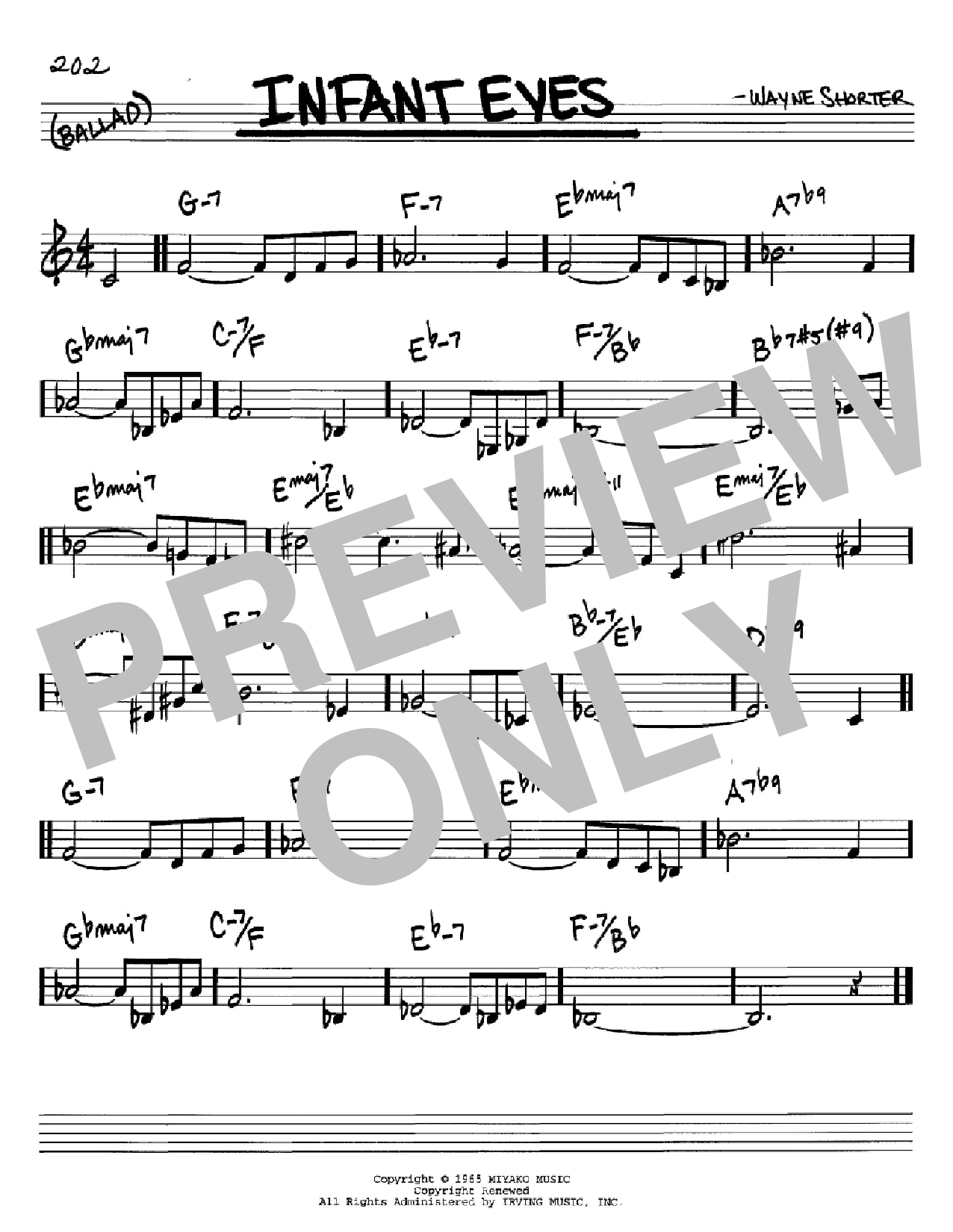 Wayne Shorter Infant Eyes Sheet Music Notes & Chords for Real Book - Melody & Chords - C Instruments - Download or Print PDF