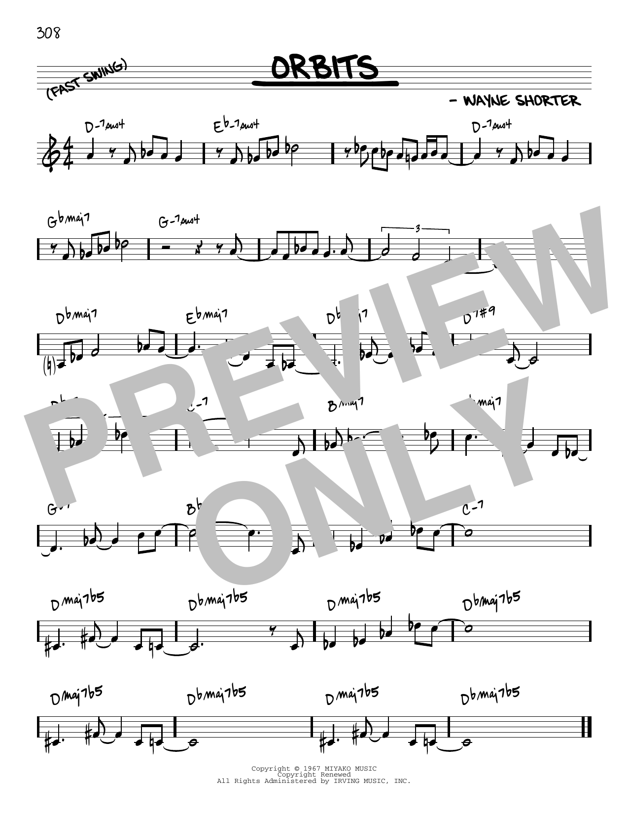 Wayne Shorter Orbits [Reharmonized version] (arr. Jack Grassel) Sheet Music Notes & Chords for Real Book – Melody & Chords - Download or Print PDF