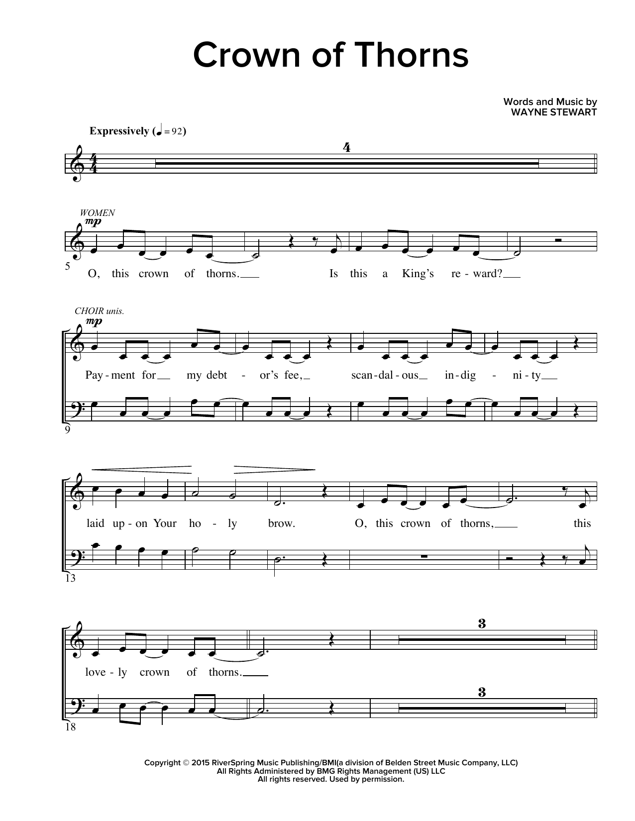 Wayne Stewart Crown Of Thorns Sheet Music Notes & Chords for SATB Choir - Download or Print PDF