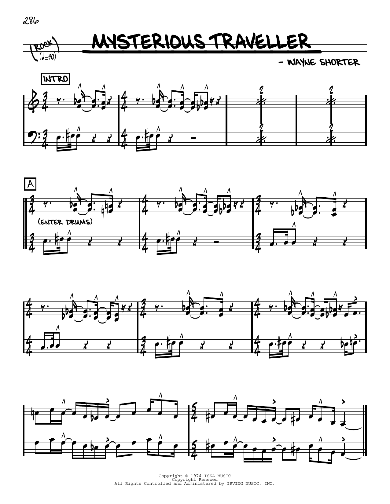 Wayner Shorter Mysterious Traveller [Reharmonized version] (arr. Jack Grassel) Sheet Music Notes & Chords for Real Book – Melody & Chords - Download or Print PDF