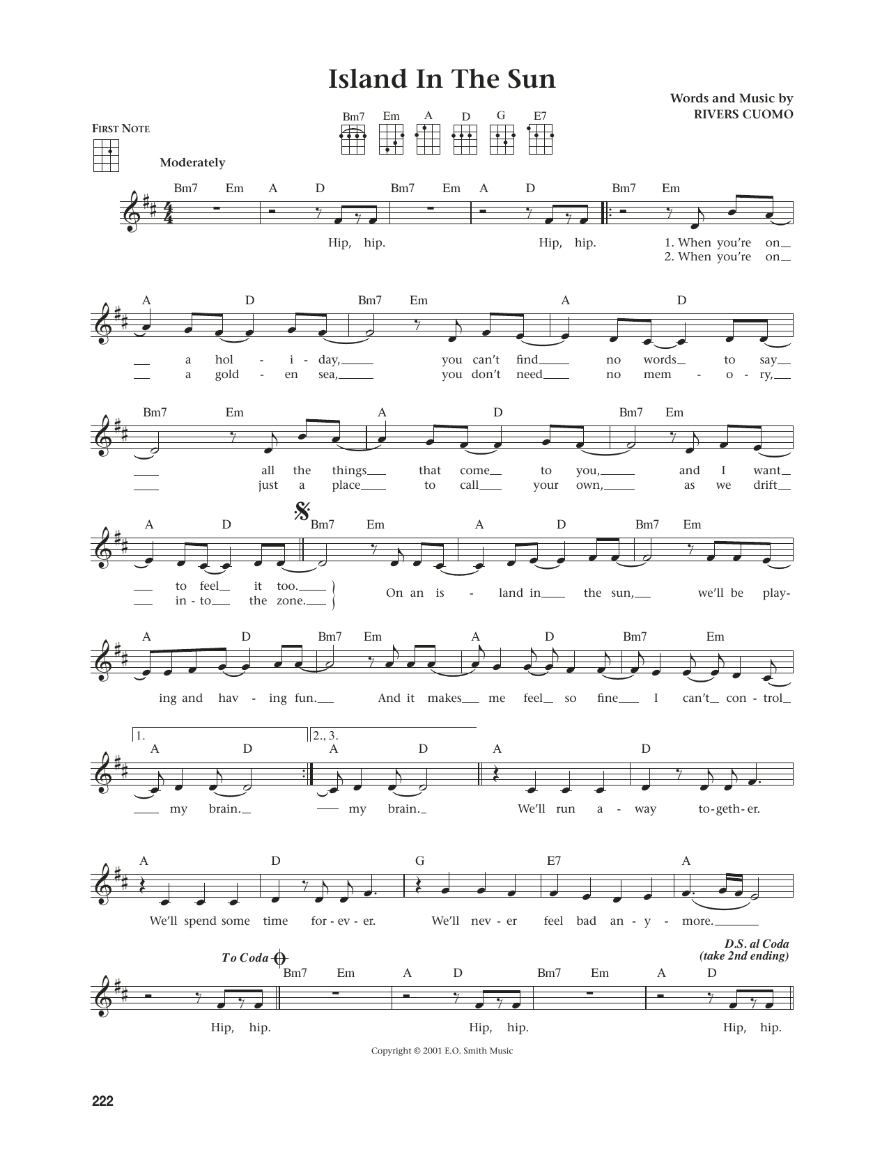 Weezer Island In The Sun (from The Daily Ukulele) (arr. Jim Beloff) Sheet Music Notes & Chords for Ukulele - Download or Print PDF