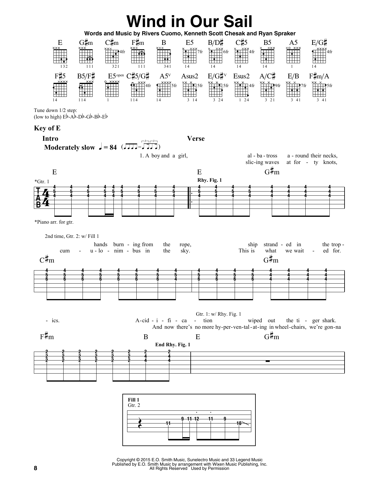 Weezer Wind In Our Sail Sheet Music Notes & Chords for Guitar Lead Sheet - Download or Print PDF