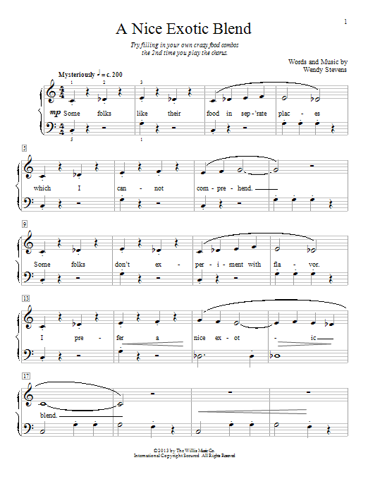 Wendy Stevens A Nice Exotic Blend Sheet Music Notes & Chords for Educational Piano - Download or Print PDF