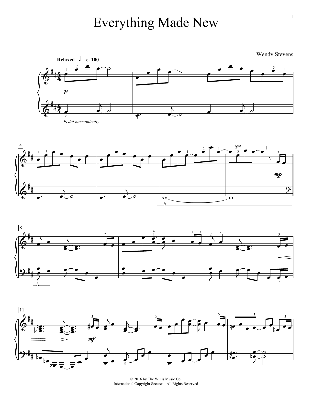 Wendy Stevens Everything Made New Sheet Music Notes & Chords for Educational Piano - Download or Print PDF