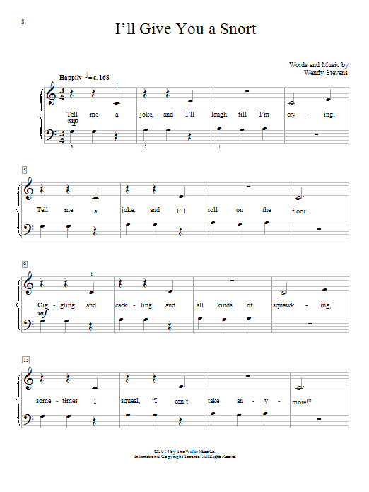 Wendy Stevens I'll Give You A Snort Sheet Music Notes & Chords for Educational Piano - Download or Print PDF
