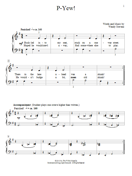 Wendy Stevens P-Yew! Sheet Music Notes & Chords for Educational Piano - Download or Print PDF
