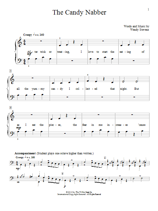 Wendy Stevens The Candy Nabber Sheet Music Notes & Chords for Educational Piano - Download or Print PDF
