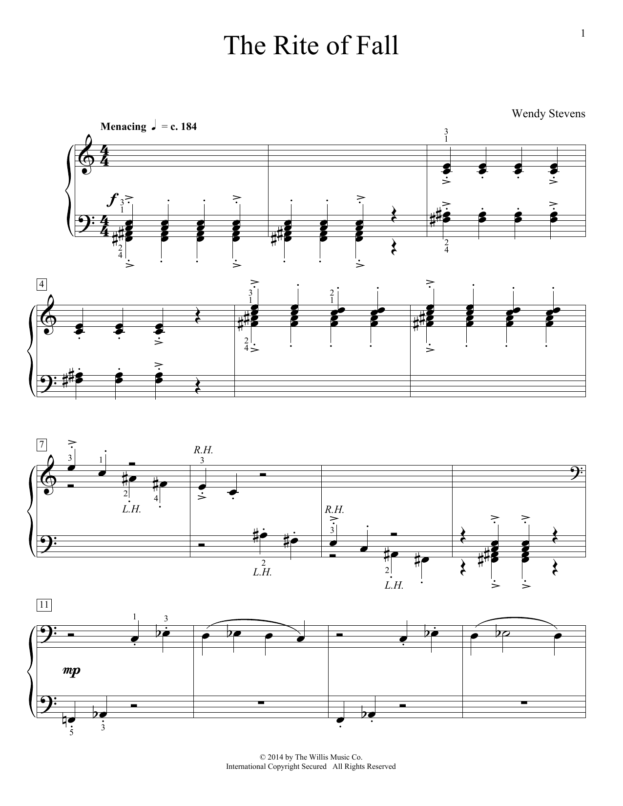 Wendy Stevens The Rite Of Fall Sheet Music Notes & Chords for Educational Piano - Download or Print PDF