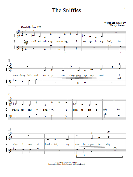 Wendy Stevens The Sniffles Sheet Music Notes & Chords for Educational Piano - Download or Print PDF