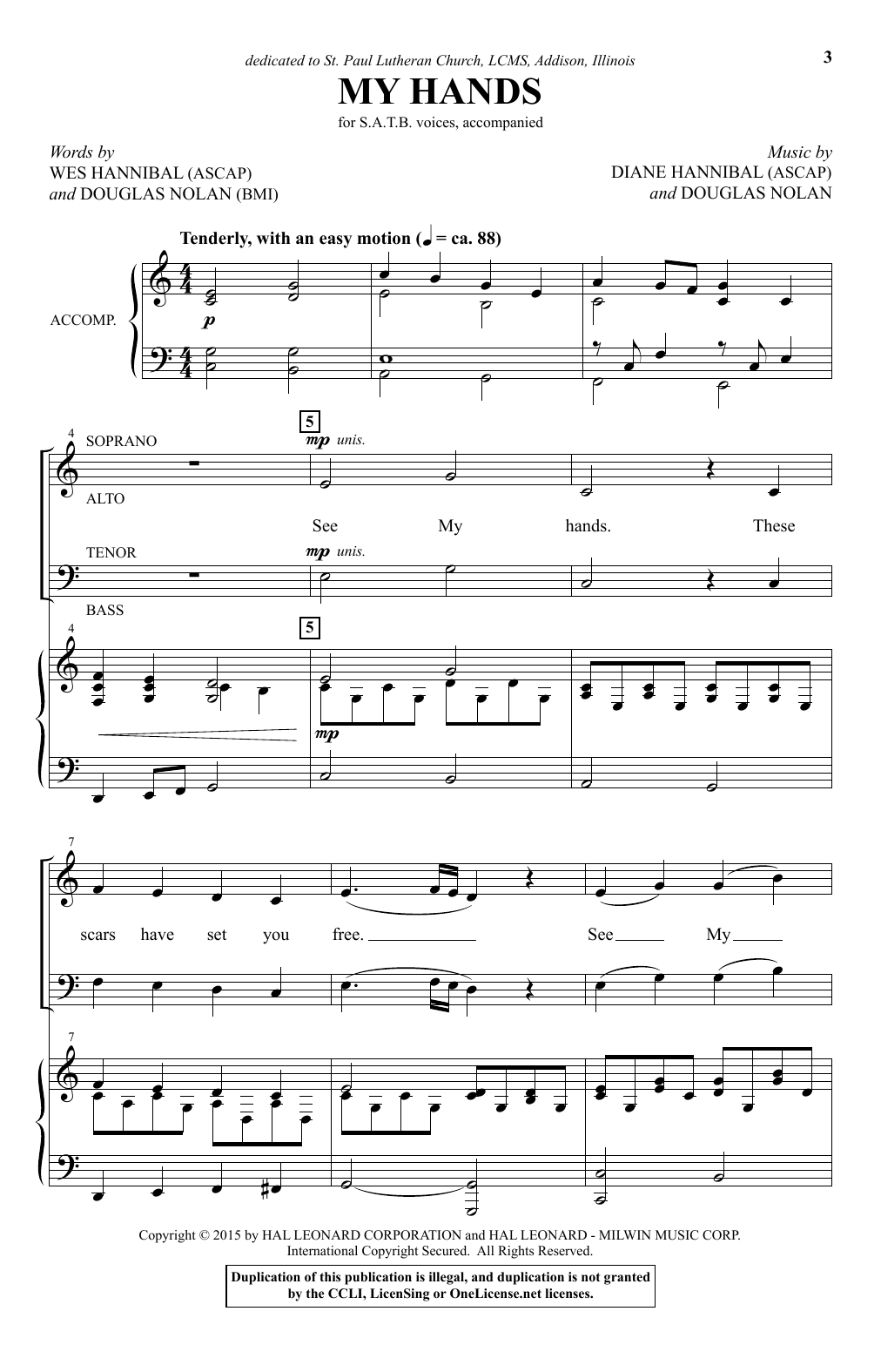 Wes Hannibal My Hands Sheet Music Notes & Chords for SATB - Download or Print PDF