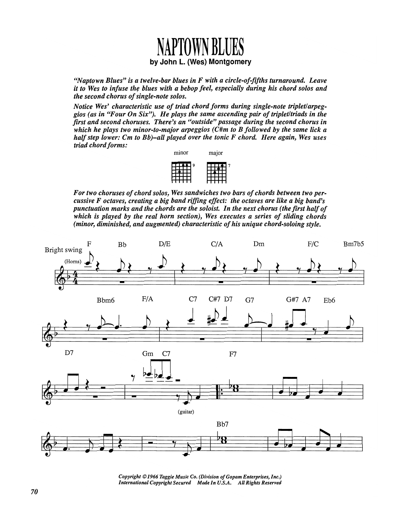 Wes Montgomery Naptown Blues Sheet Music Notes & Chords for Electric Guitar Transcription - Download or Print PDF Wes Montgomery Naptown Blues Sheet Music Notes & Chords for Electric Guitar Transcription - Download or Print PDF