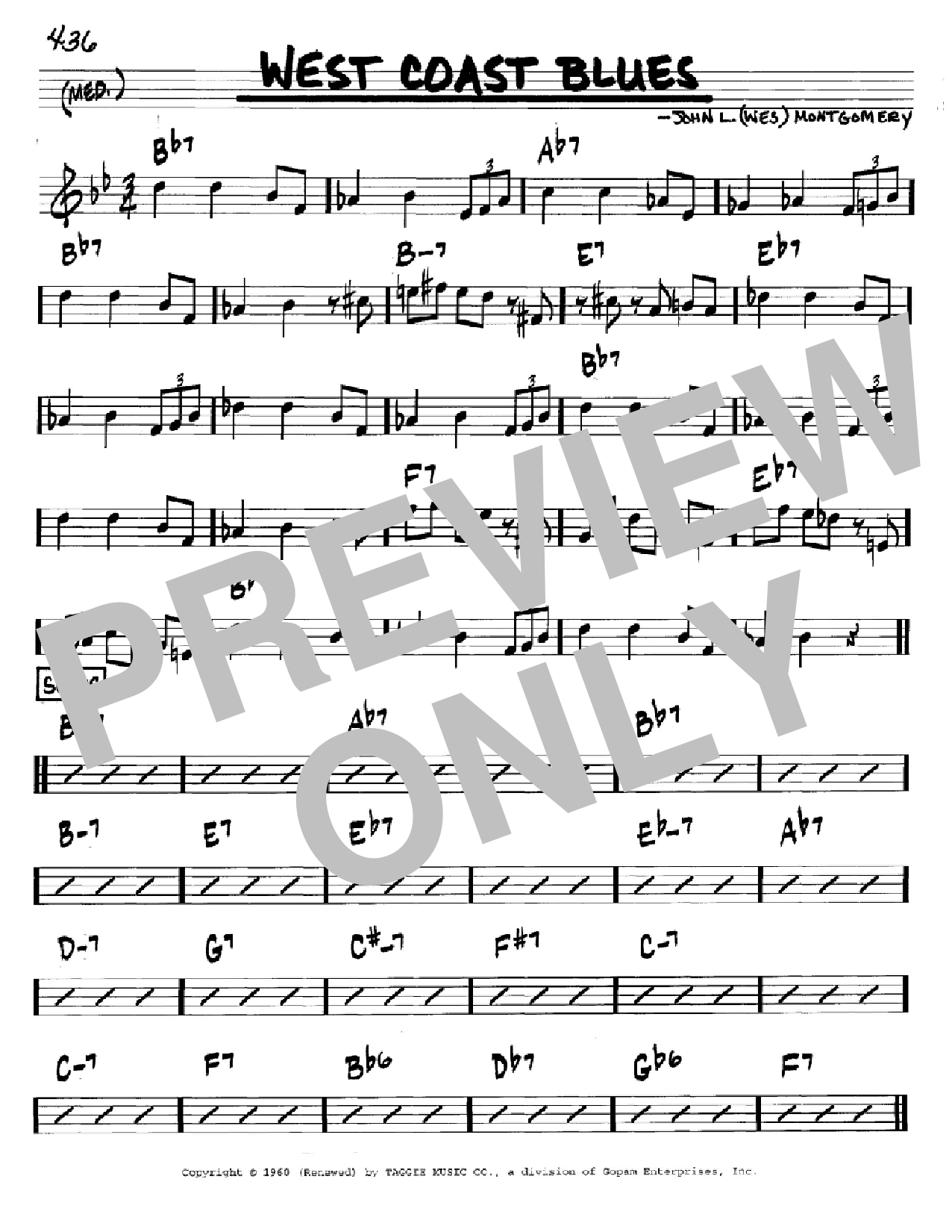 Wes Montgomery West Coast Blues Sheet Music Notes & Chords for Guitar Tab Play-Along - Download or Print PDF