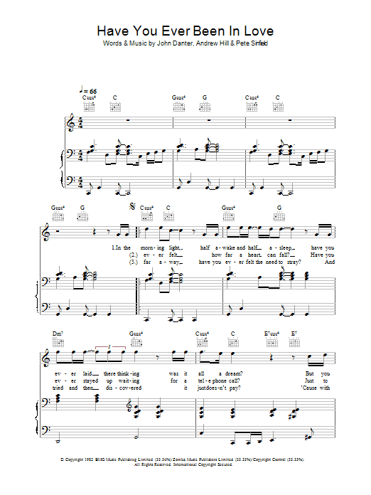 Westlife Have You Ever Been In Love Sheet Music Notes & Chords for Piano, Vocal & Guitar - Download or Print PDF