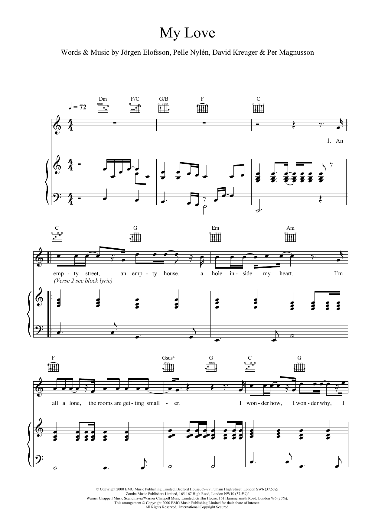 Westlife My Love Sheet Music Notes & Chords for Violin - Download or Print PDF