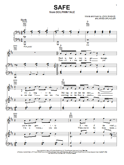 Westlife Safe Sheet Music Notes & Chords for Piano, Vocal & Guitar - Download or Print PDF