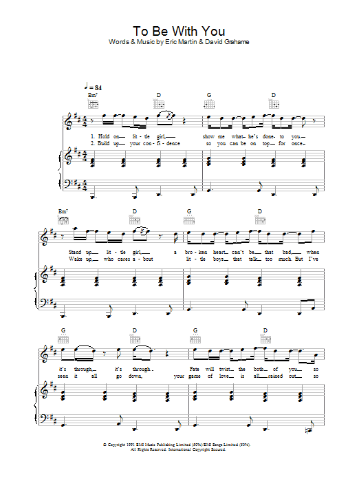 Westlife To Be With You Sheet Music Notes & Chords for Piano, Vocal & Guitar - Download or Print PDF