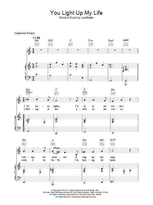 Westlife You Light Up My Life Sheet Music Notes & Chords for Piano, Vocal & Guitar - Download or Print PDF