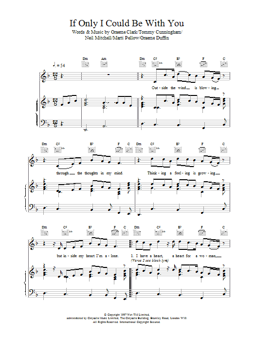 Wet Wet Wet If Only I Could Be With You Sheet Music Notes & Chords for Piano, Vocal & Guitar (Right-Hand Melody) - Download or Print PDF