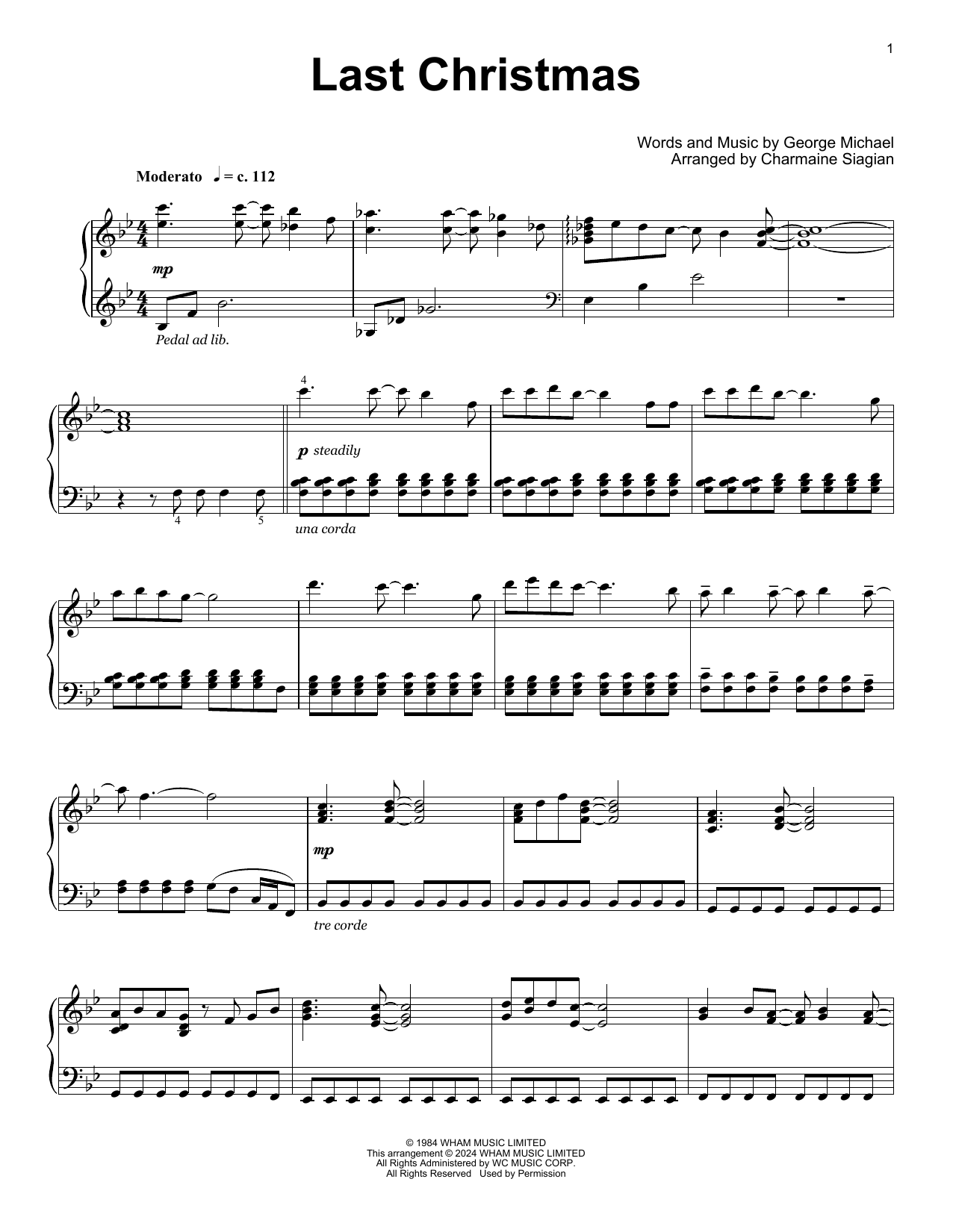 Wham! Last Christmas (arr. Charmaine Siagian) Sheet Music Notes & Chords for Educational Piano - Download or Print PDF