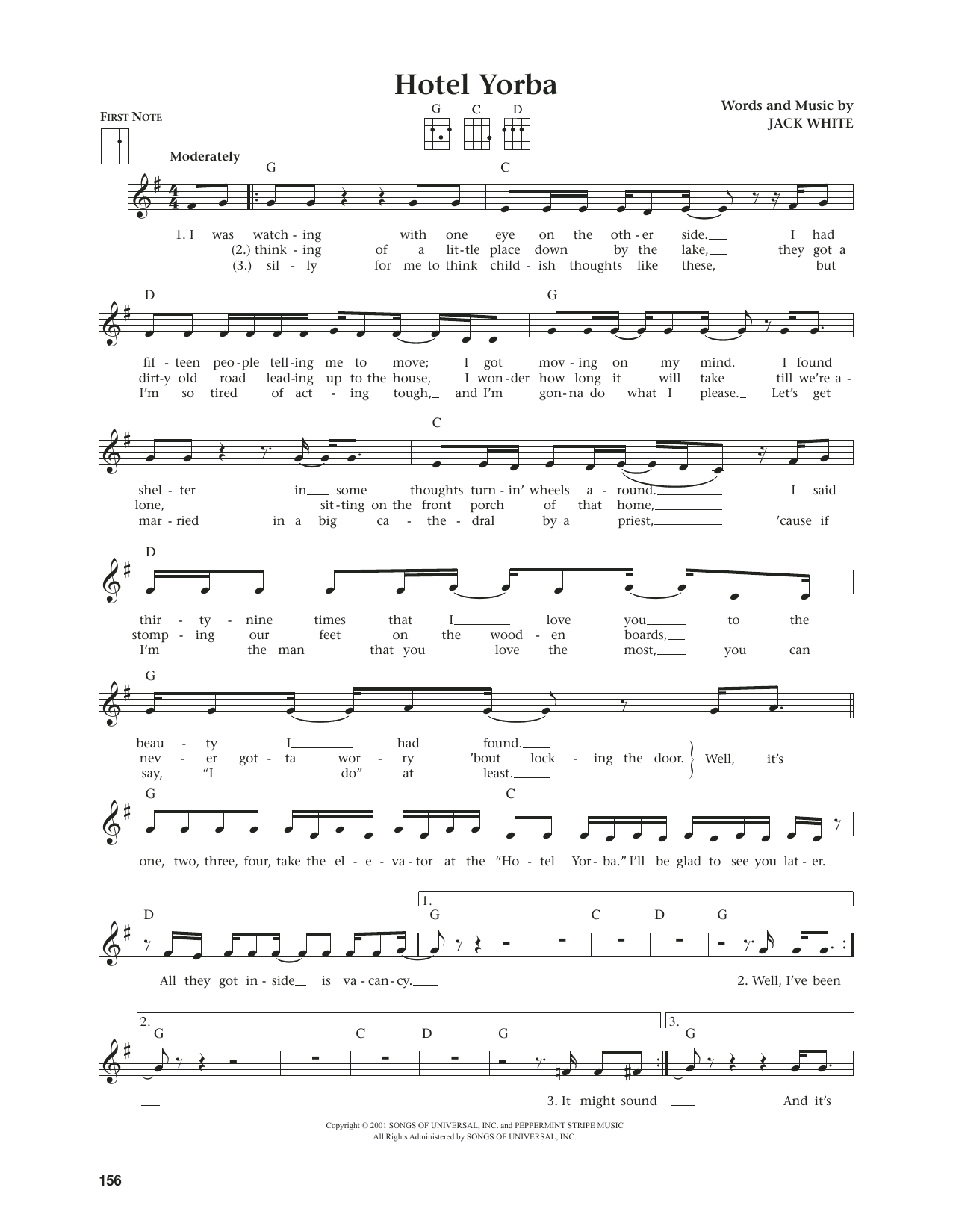 White Stripes Hotel Yorba (from The Daily Ukulele) (arr. Jim Beloff) Sheet Music Notes & Chords for Ukulele - Download or Print PDF