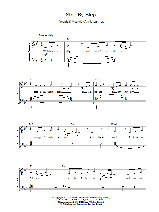 Whitney Houston Step By Step Sheet Music Notes & Chords for Piano, Vocal & Guitar (Right-Hand Melody) - Download or Print PDF