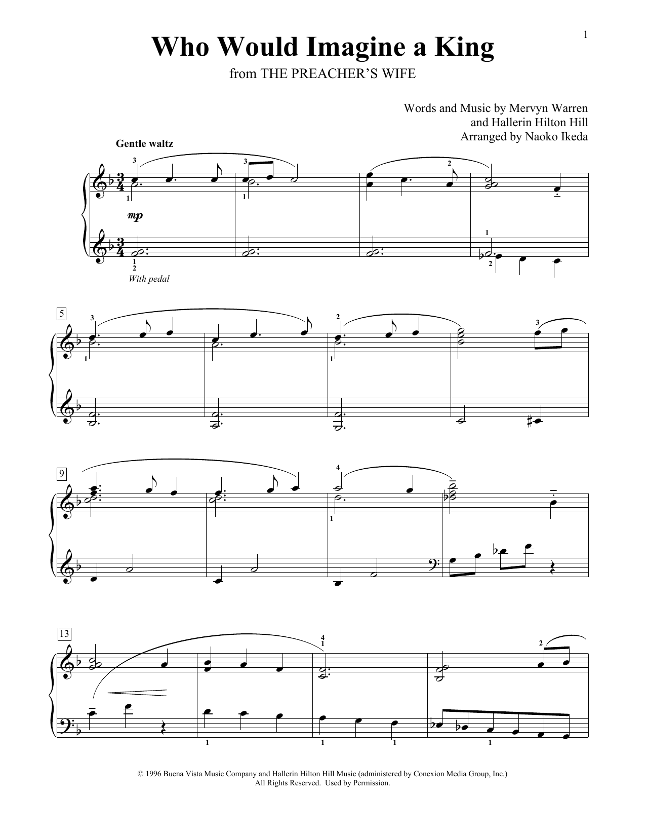 Whitney Houston Who Would Imagine A King (arr. Naoko Ikeda) Sheet Music Notes & Chords for Educational Piano - Download or Print PDF