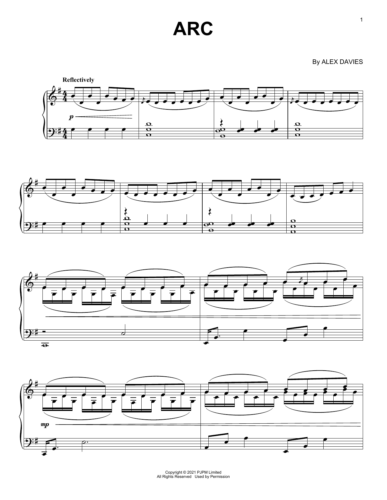 Wide Eyed Arc Sheet Music Notes & Chords for Piano Solo - Download or Print PDF