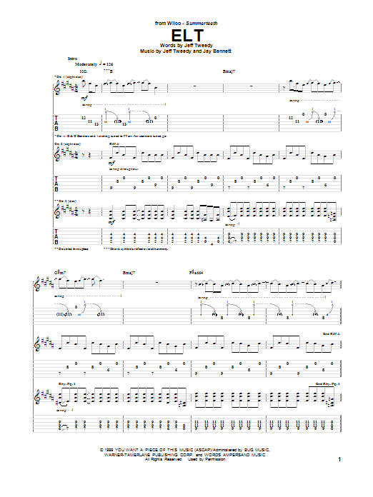 Wilco ELT Sheet Music Notes & Chords for Guitar Tab - Download or Print PDF