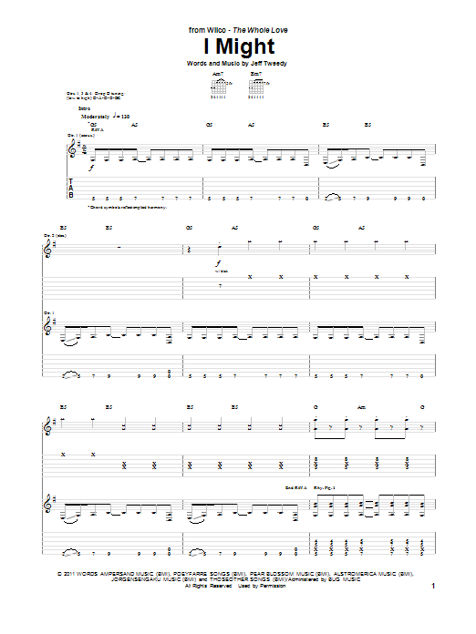 Wilco I Might Sheet Music Notes & Chords for Guitar Tab - Download or Print PDF