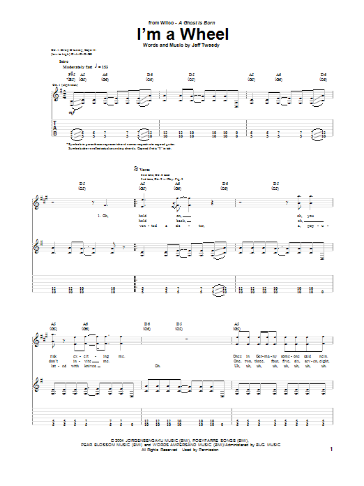 Wilco I'm A Wheel Sheet Music Notes & Chords for Guitar Tab - Download or Print PDF