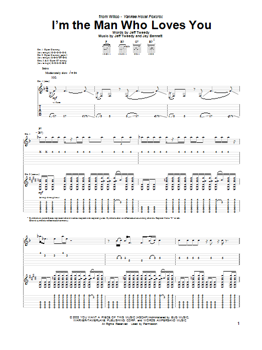 Wilco I'm The Man Who Loves You Sheet Music Notes & Chords for Guitar Tab - Download or Print PDF