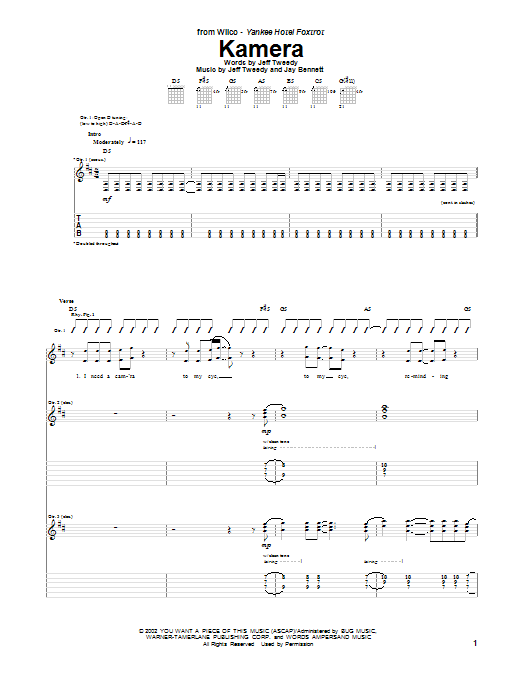 Wilco Kamera Sheet Music Notes & Chords for Guitar Tab - Download or Print PDF