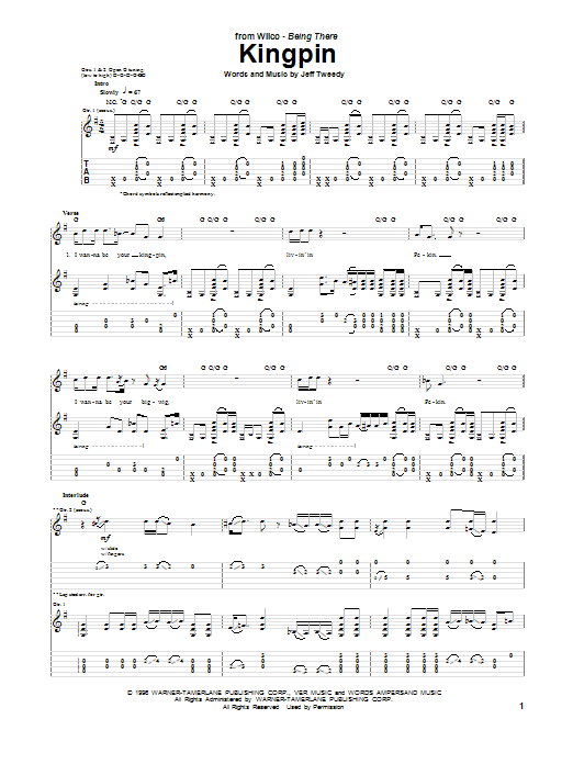 Wilco Kingpin Sheet Music Notes & Chords for Guitar Tab - Download or Print PDF Wilco Kingpin Sheet Music Notes & Chords for Guitar Tab - Download or Print PDF