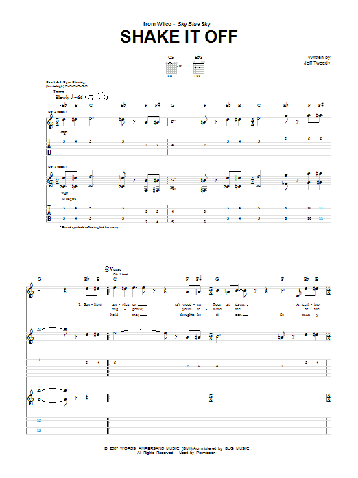 Wilco Shake It Off Sheet Music Notes & Chords for Guitar Tab - Download or Print PDF