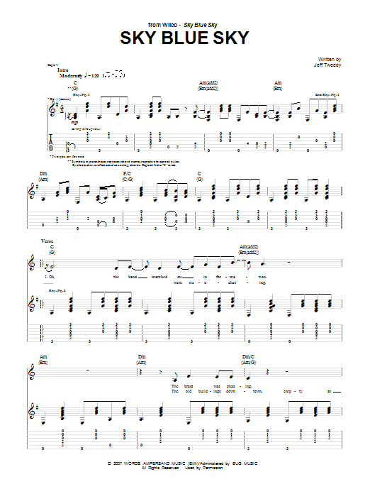 Wilco Sky Blue Sky Sheet Music Notes & Chords for Guitar Tab - Download or Print PDF