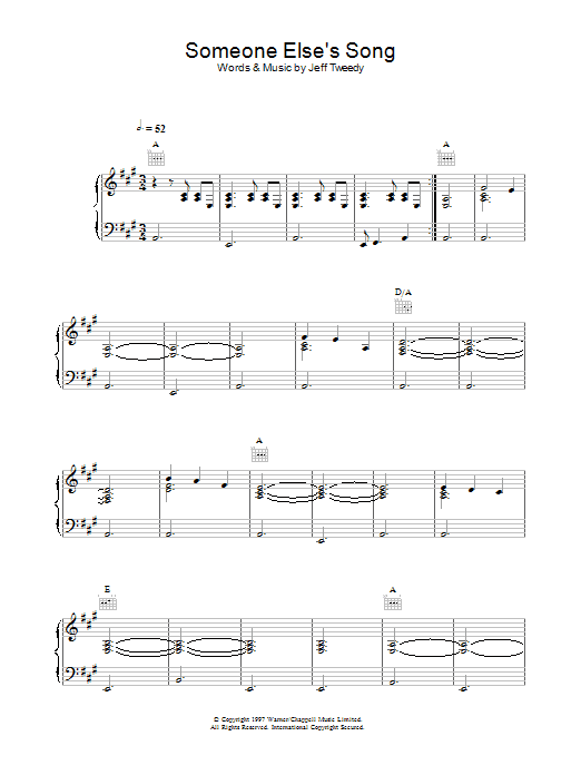 Wilco Someone Else's Song Sheet Music Notes & Chords for Piano, Vocal & Guitar (Right-Hand Melody) - Download or Print PDF Wilco Someone Else's Song Sheet Music Notes & Chords for Piano, Vocal & Guitar (Right-Hand Melody) - Download or Print PDF