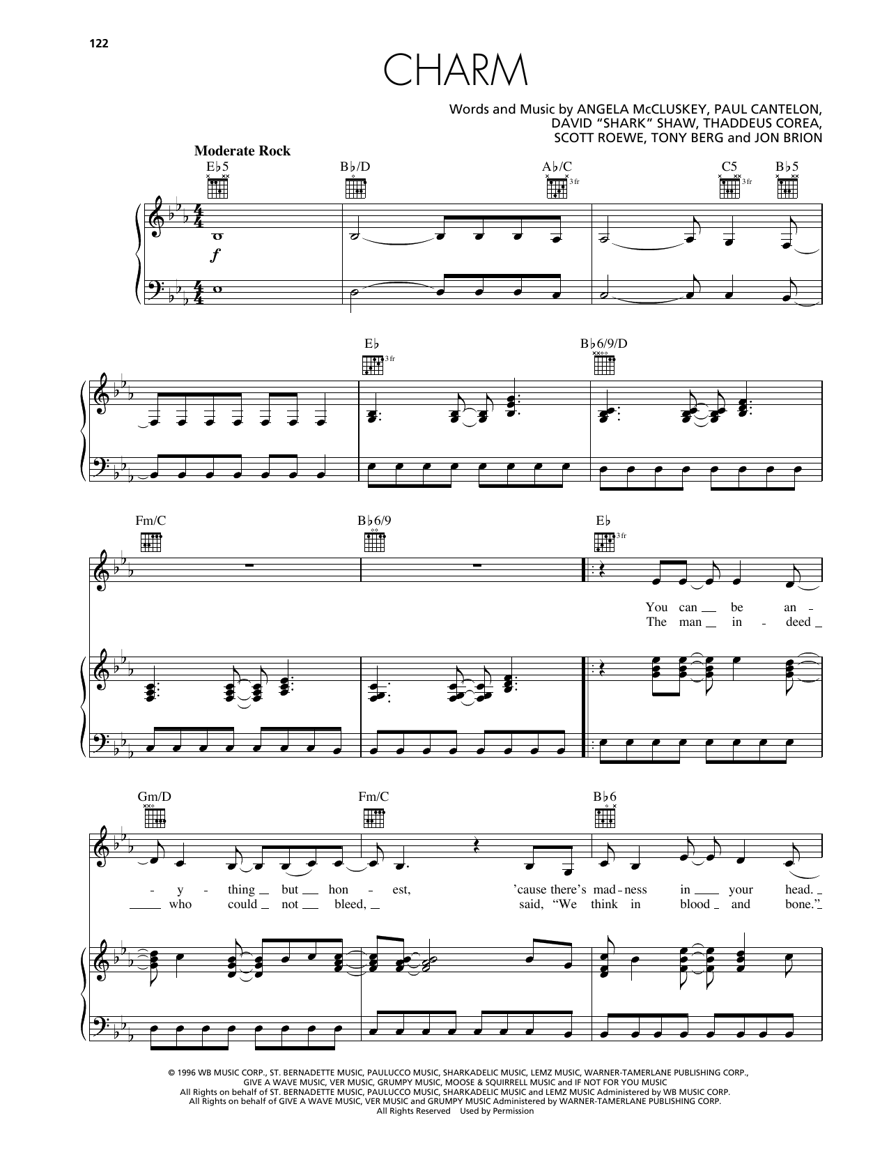 Wild Colonials Charm Sheet Music Notes & Chords for Piano, Vocal & Guitar Chords (Right-Hand Melody) - Download or Print PDF