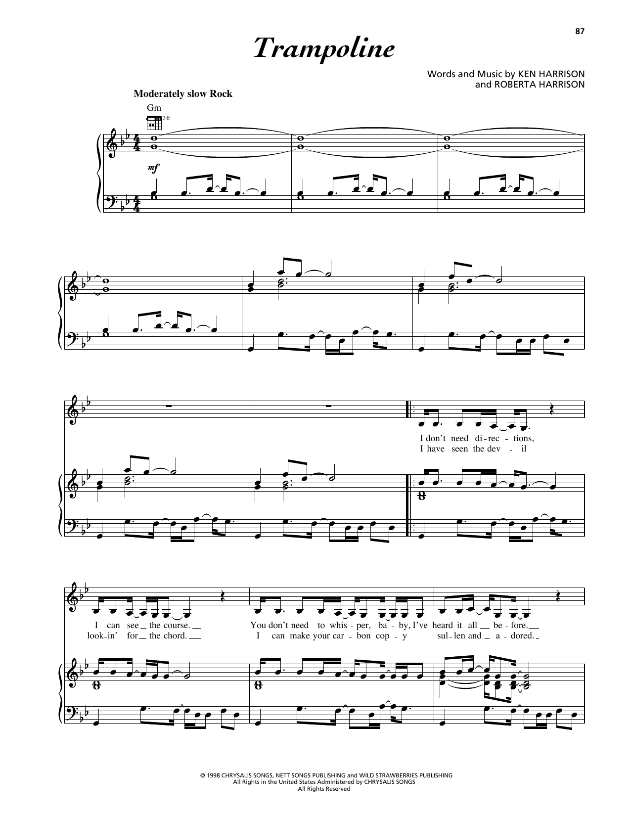 Wild Strawberries Trampoline Sheet Music Notes & Chords for Piano, Vocal & Guitar Chords (Right-Hand Melody) - Download or Print PDF Wild Strawberries Trampoline Sheet Music Notes & Chords for Piano, Vocal & Guitar Chords (Right-Hand Melody) - Download or Print PDF
