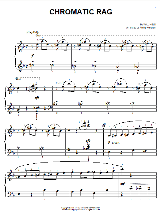 Will Held Chromatic Rag Sheet Music Notes & Chords for Easy Piano - Download or Print PDF