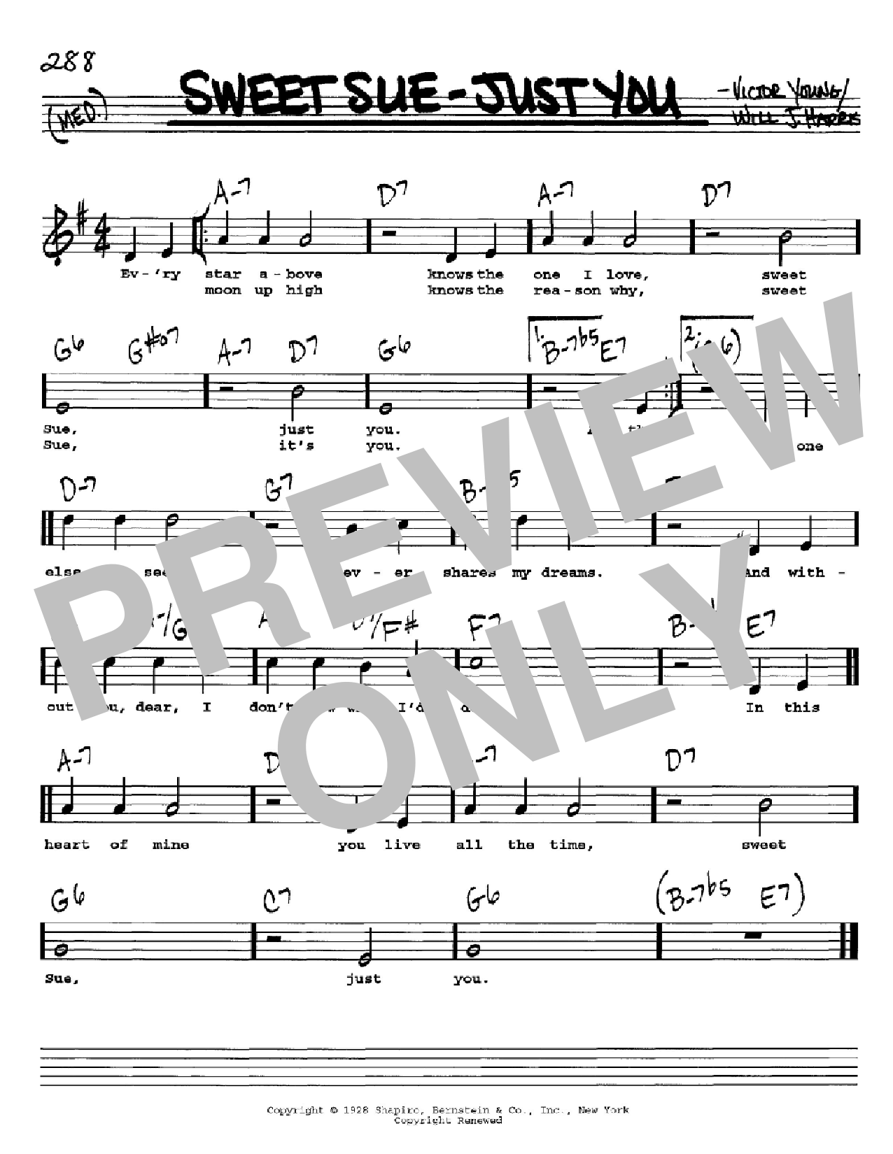 Will J. Harris Sweet Sue-Just You Sheet Music Notes & Chords for Banjo - Download or Print PDF