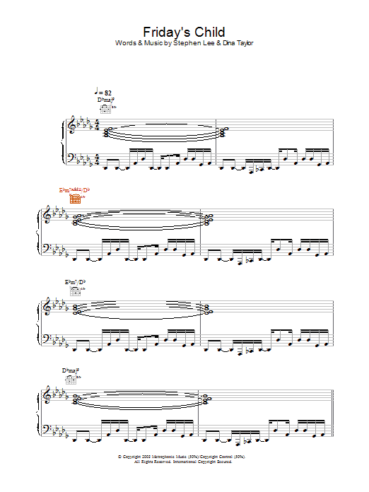 Will Young Friday's Child Sheet Music Notes & Chords for Piano, Vocal & Guitar - Download or Print PDF Will Young Friday's Child Sheet Music Notes & Chords for Piano, Vocal & Guitar - Download or Print PDF