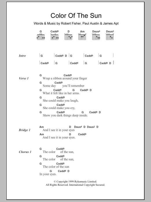Willard Grant Conspiracy Color Of The Sun Sheet Music Notes & Chords for Lyrics & Chords - Download or Print PDF Willard Grant Conspiracy Color Of The Sun Sheet Music Notes & Chords for Lyrics & Chords - Download or Print PDF