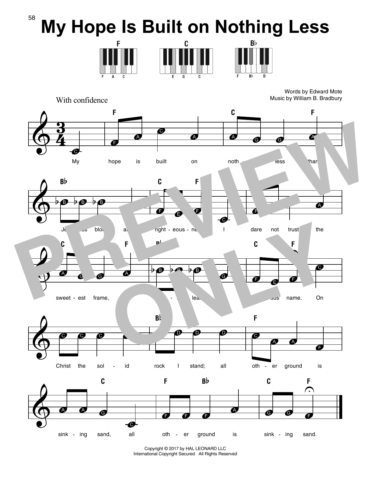 William B. Bradbury My Hope Is Built On Nothing Less Sheet Music Notes & Chords for SPREP - Download or Print PDF