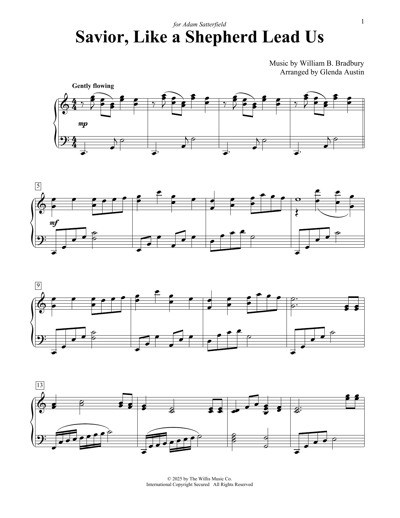 William B. Bradbury Savior, Like A Shepherd Lead Us (arr. Glenda Austin) Sheet Music Notes & Chords for Educational Piano - Download or Print PDF