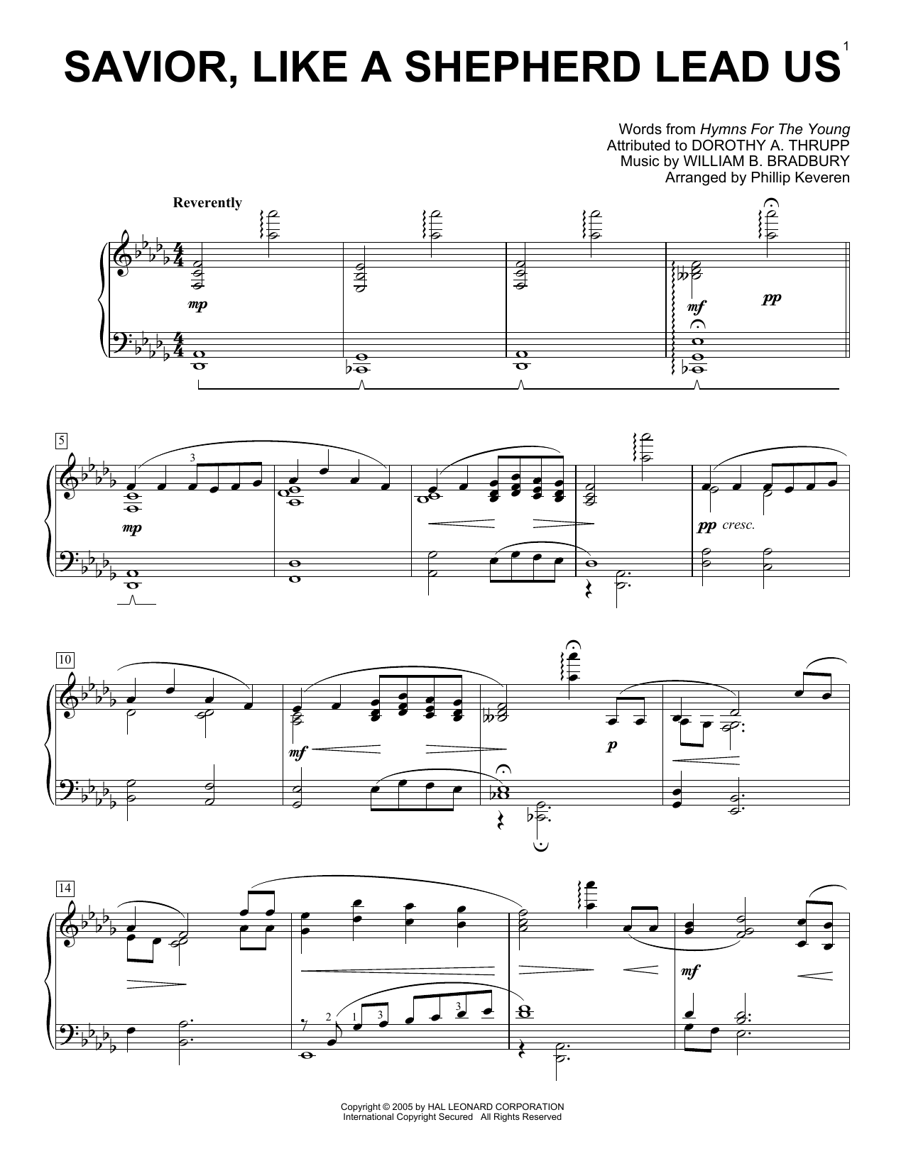 William B. Bradbury Savior, Like A Shepherd Lead Us [Jazz version] (arr. Phillip Keveren) Sheet Music Notes & Chords for Piano Solo - Download or Print PDF
