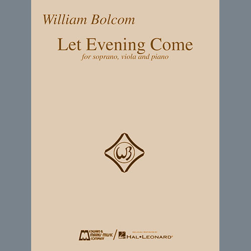 William Bolcom, Let Evening Come (for soprano, viola and piano), Piano & Vocal