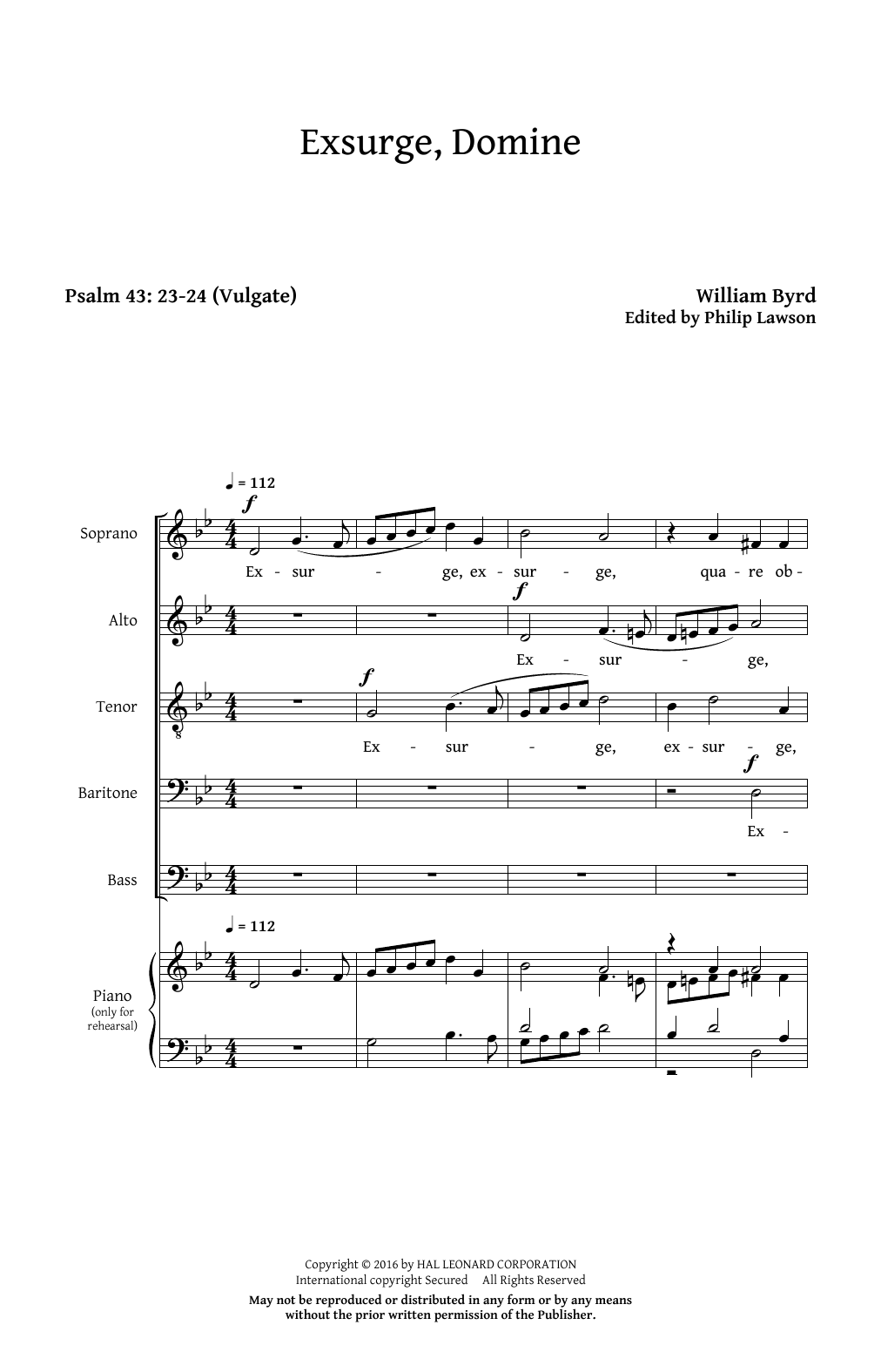 Philip Lawson Exsurge, Domine Sheet Music Notes & Chords for SATB - Download or Print PDF