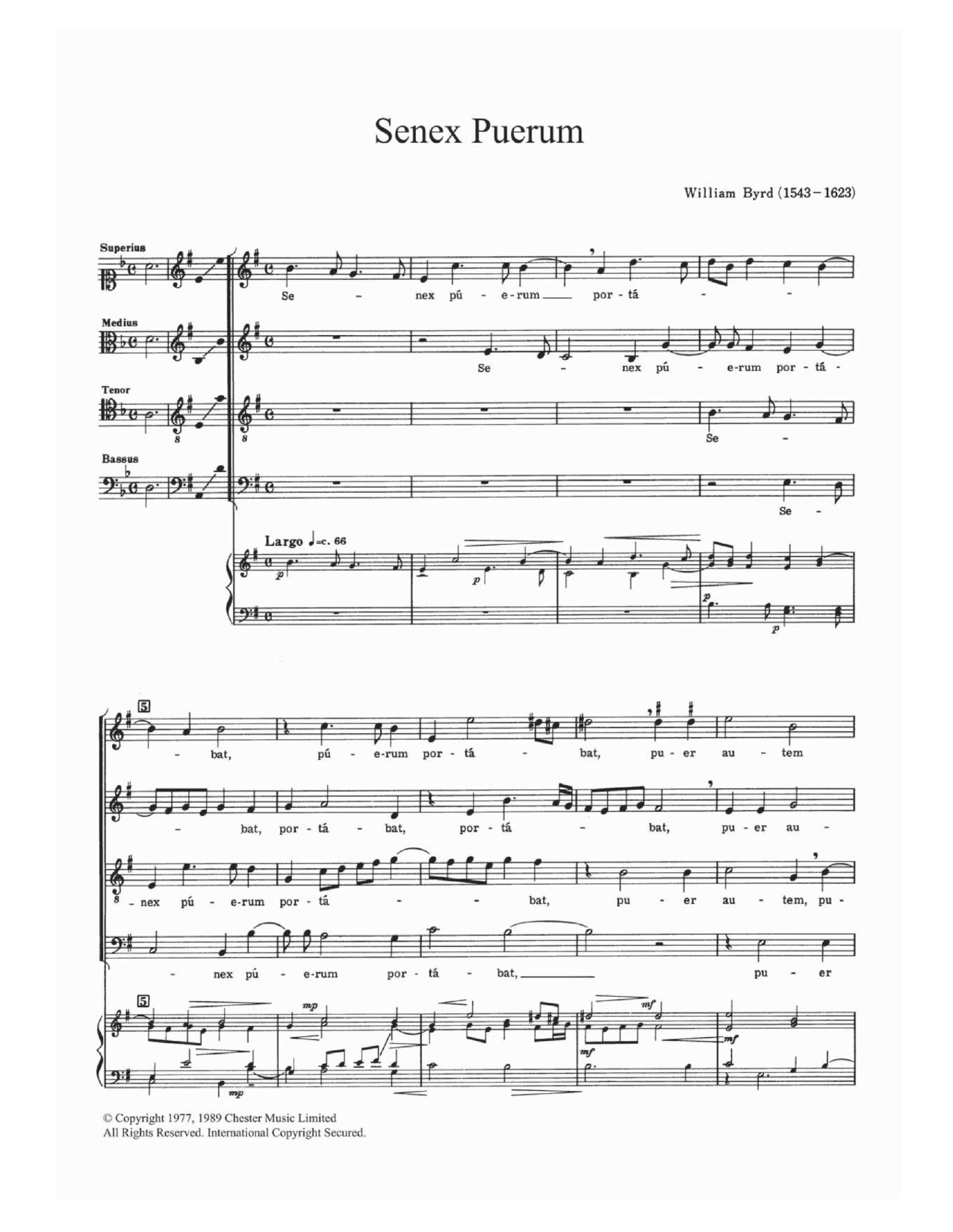 William Byrd Senex Puerum Sheet Music Notes & Chords for SATB - Download or Print PDF