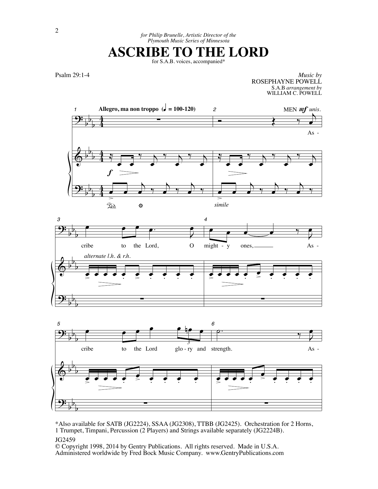 William C. Powell Ascribe to the Lord Sheet Music Notes & Chords for Choral - Download or Print PDF